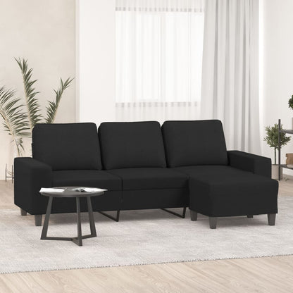 3-Personers Sofa Med Fodskammel 180 Cm Stof