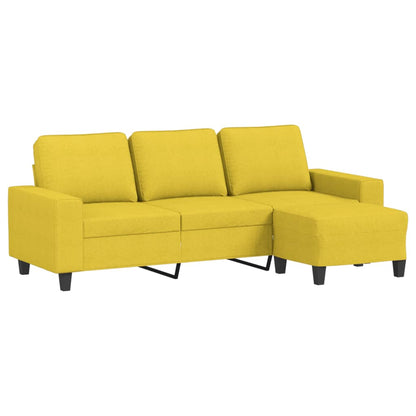 3-Personers Sofa Med Fodskammel 180 Cm Stof