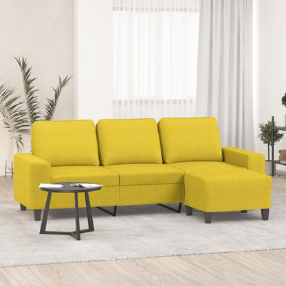 3-Personers Sofa Med Fodskammel 180 Cm Stof