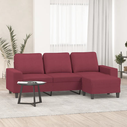 3-Personers Sofa Med Fodskammel 180 Cm Stof