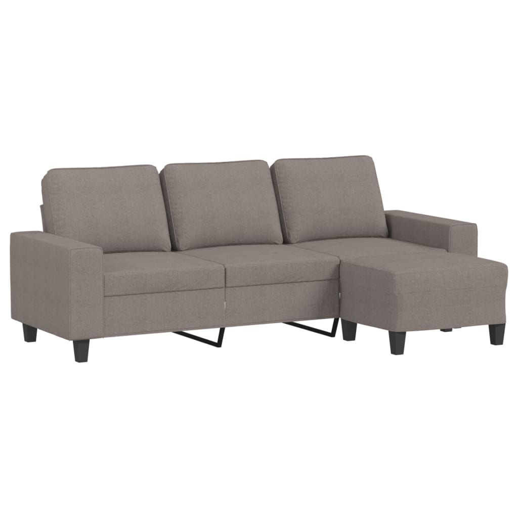 3-Personers Sofa Med Fodskammel 180 Cm Stof