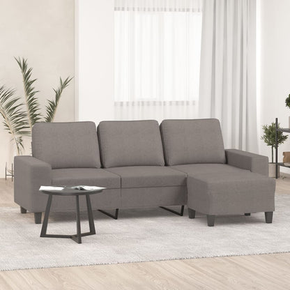 3-Personers Sofa Med Fodskammel 180 Cm Stof