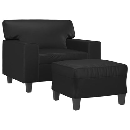 Sofastol Med Fodskammel 60 Cm Kunstlæder