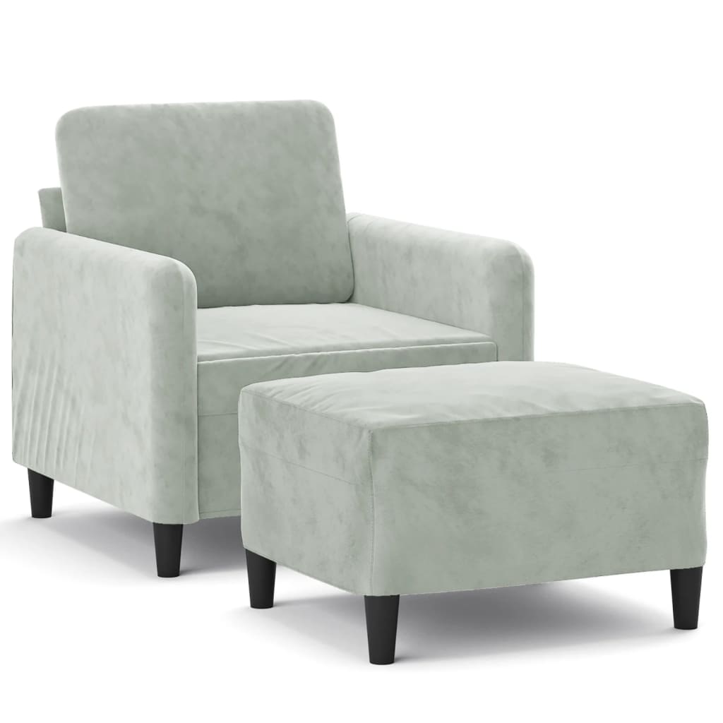 Sofastol Med Fodskammel 60 Cm Velour