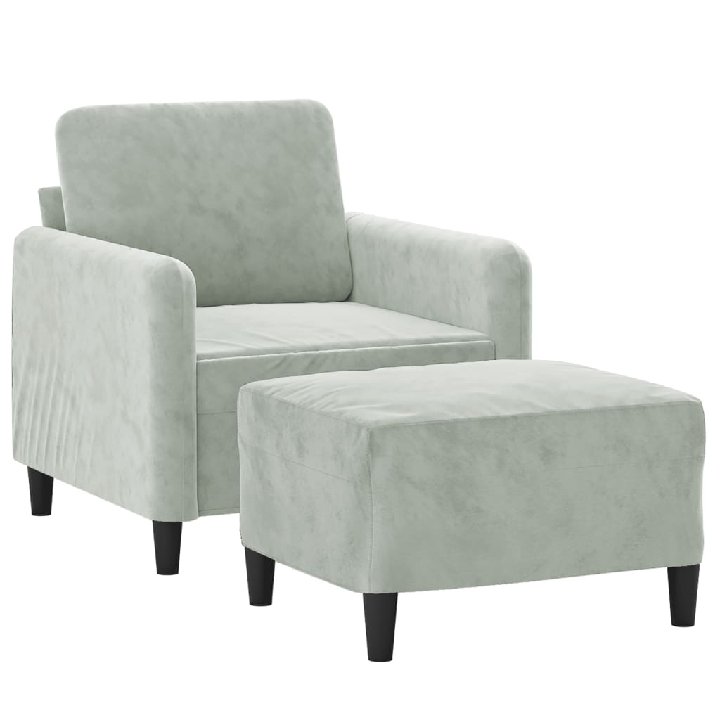 Sofastol Med Fodskammel 60 Cm Velour