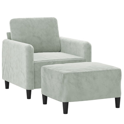 Sofastol Med Fodskammel 60 Cm Velour