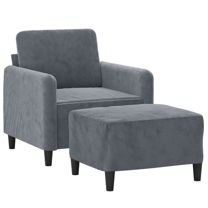 Sofastol Med Fodskammel 60 Cm Velour