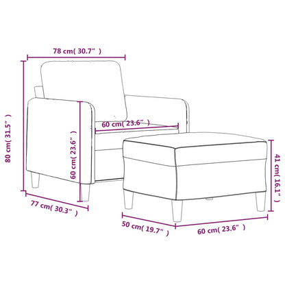 Sofastol Med Fodskammel 60 Cm Velour