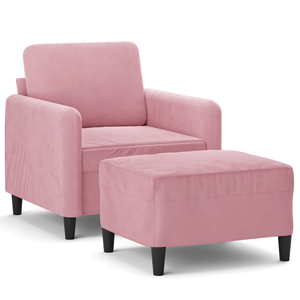 Sofastol Med Fodskammel 60 Cm Velour