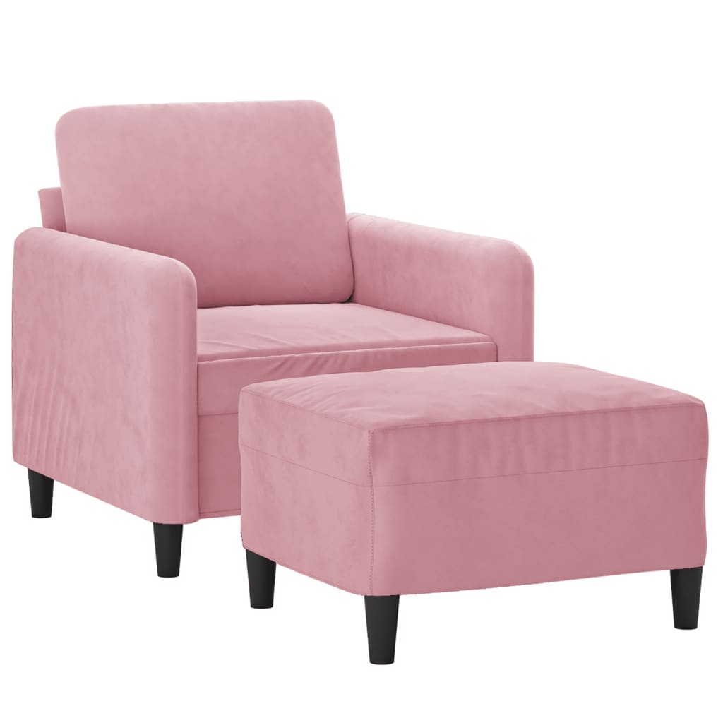 Sofastol Med Fodskammel 60 Cm Velour