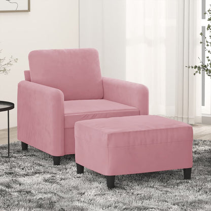 Sofastol Med Fodskammel 60 Cm Velour