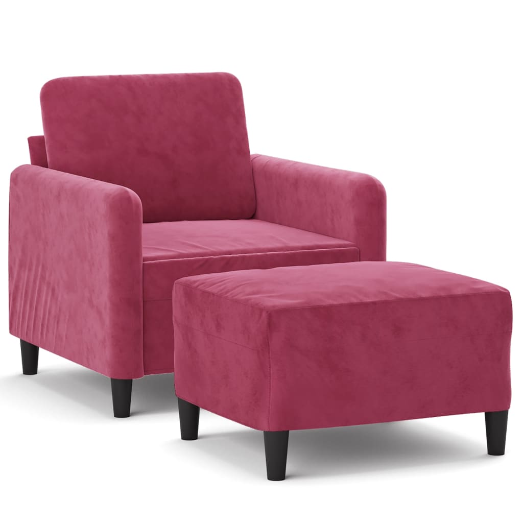 Sofastol Med Fodskammel 60 Cm Velour