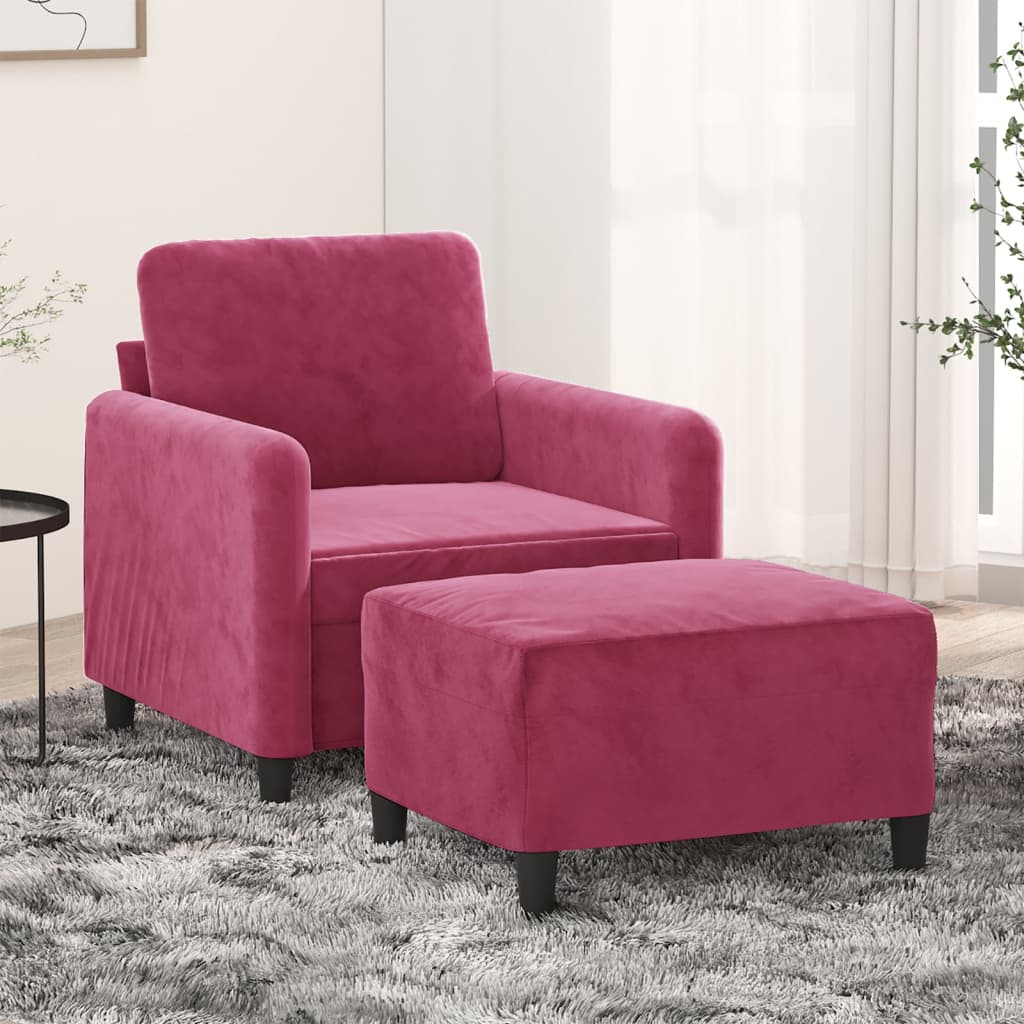 Sofastol Med Fodskammel 60 Cm Velour