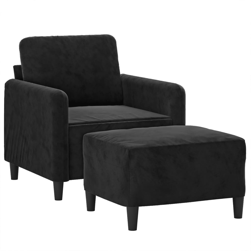 Sofastol Med Fodskammel 60 Cm Velour