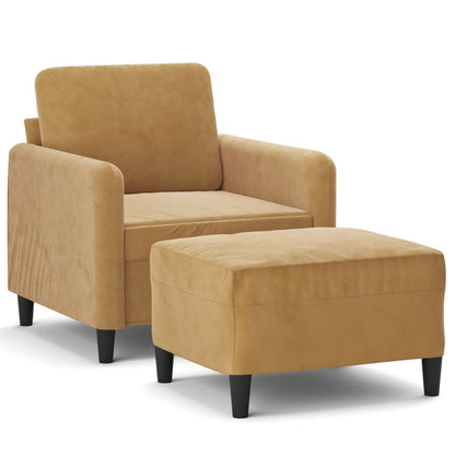 Sofastol Med Fodskammel 60 Cm Velour