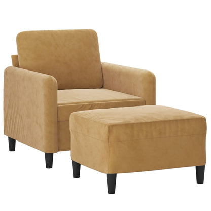 Sofastol Med Fodskammel 60 Cm Velour