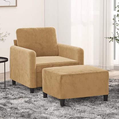 Sofastol Med Fodskammel 60 Cm Velour