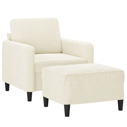 Sofastol Med Fodskammel 60 Cm Velour