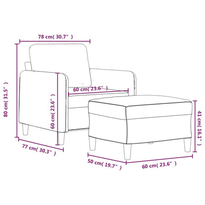 Sofastol Med Fodskammel 60 Cm Velour
