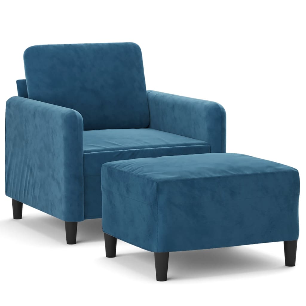 Sofastol Med Fodskammel 60 Cm Velour