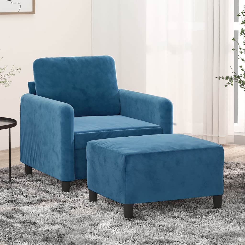 Sofastol Med Fodskammel 60 Cm Velour