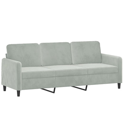 3-Personers Sofa Med Fodskammel 180 Cm Velour