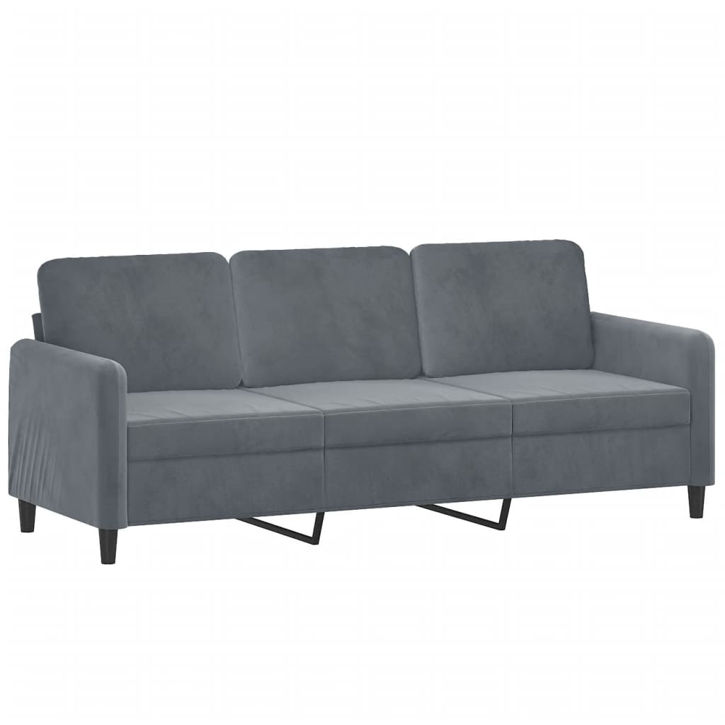 3-Personers Sofa Med Fodskammel 180 Cm Velour