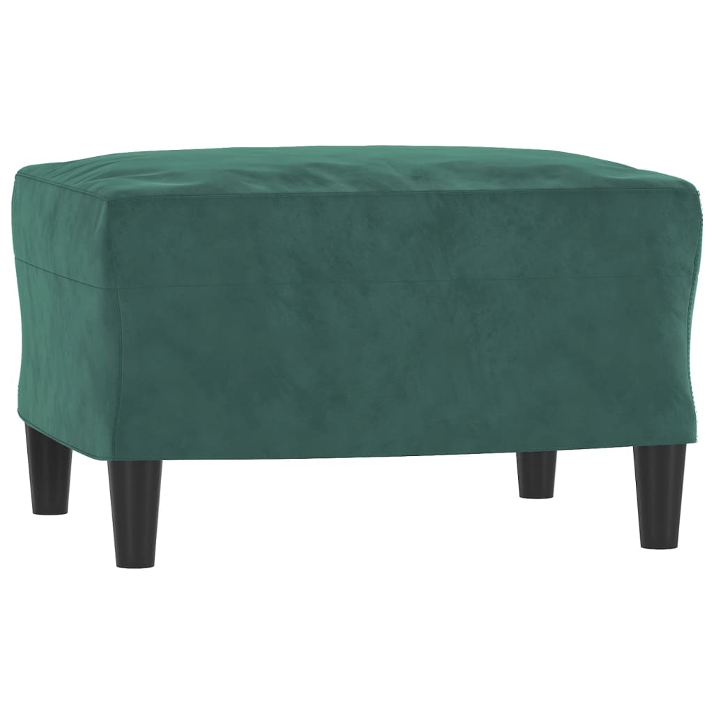3-Personers Sofa Med Fodskammel 180 Cm Velour
