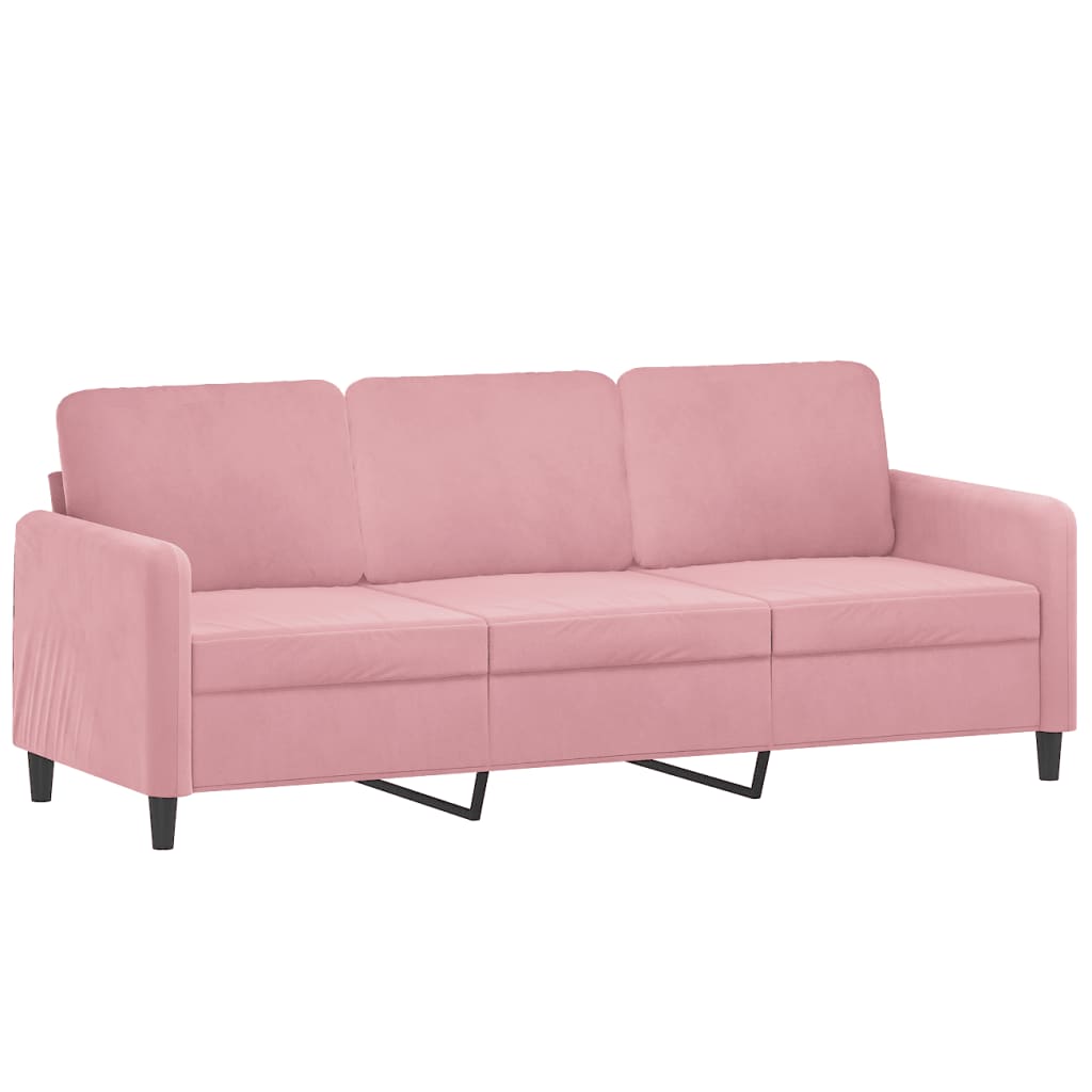 3-Personers Sofa Med Fodskammel 180 Cm Velour