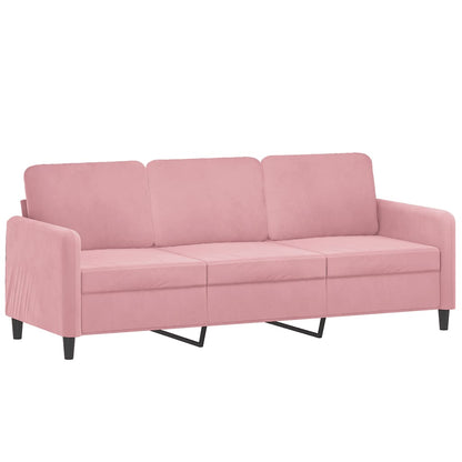 3-Personers Sofa Med Fodskammel 180 Cm Velour