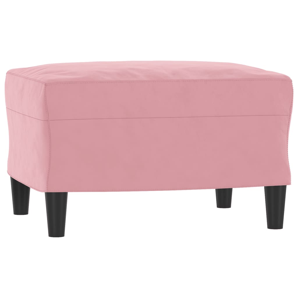 3-Personers Sofa Med Fodskammel 180 Cm Velour