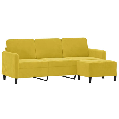 3-Personers Sofa Med Fodskammel 180 Cm Velour