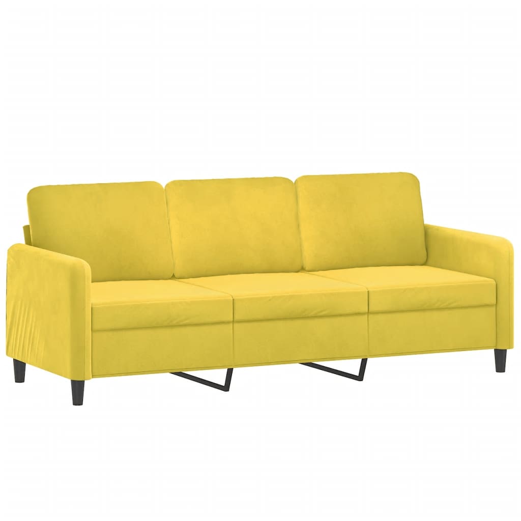3-Personers Sofa Med Fodskammel 180 Cm Velour