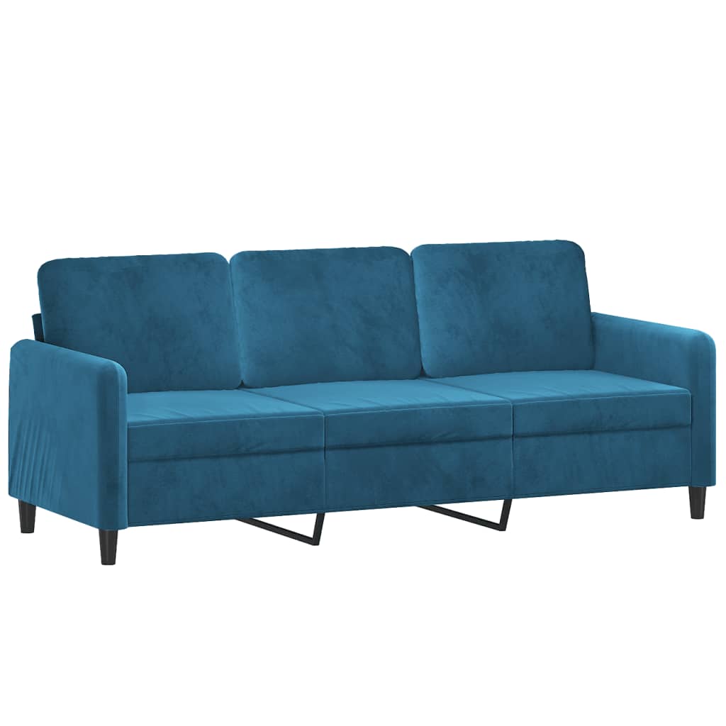 3-Personers Sofa Med Fodskammel 180 Cm Velour