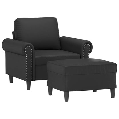 Sofastol Med Fodskammel 60 Cm Kunstlæder