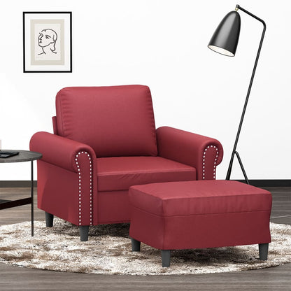 Sofastol Med Fodskammel 60 Cm Kunstlæder