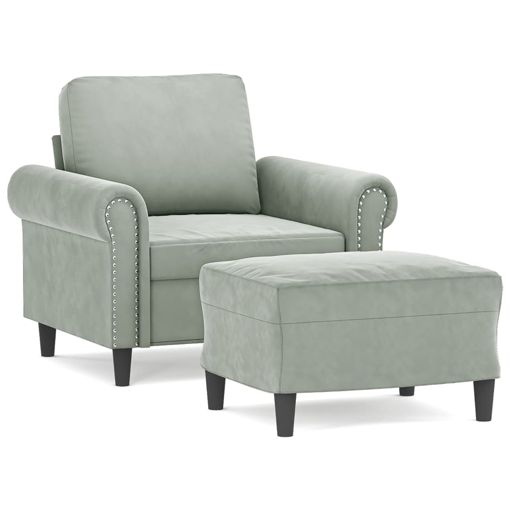 Sofastol Med Fodskammel 60 Cm Velour