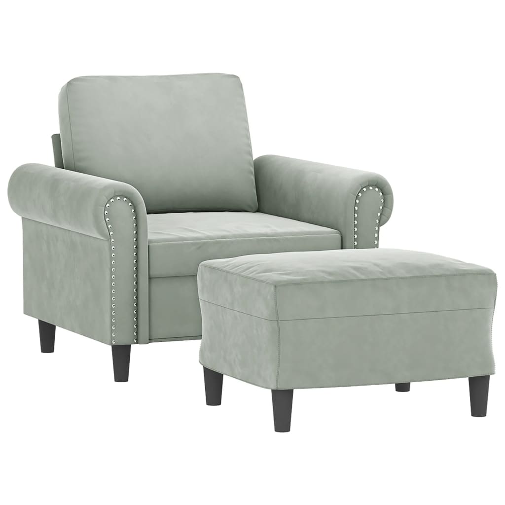 Sofastol Med Fodskammel 60 Cm Velour