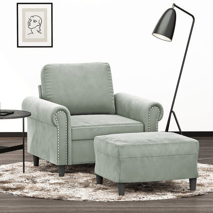Sofastol Med Fodskammel 60 Cm Velour