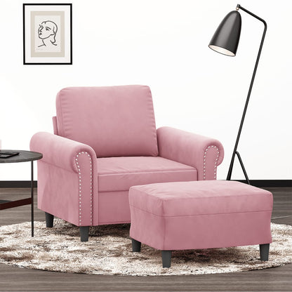 Sofastol Med Fodskammel 60 Cm Velour