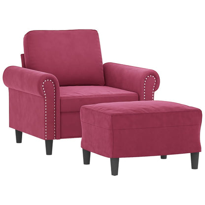 Sofastol Med Fodskammel 60 Cm Velour