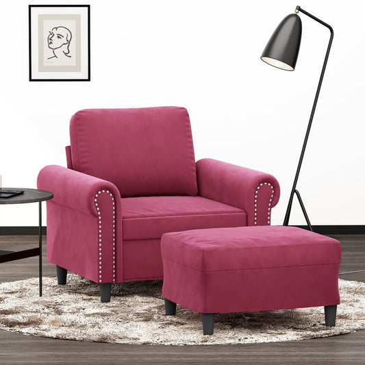 Sofastol Med Fodskammel 60 Cm Velour
