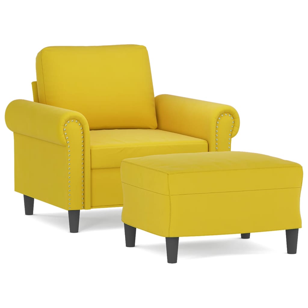 Sofastol Med Fodskammel 60 Cm Velour