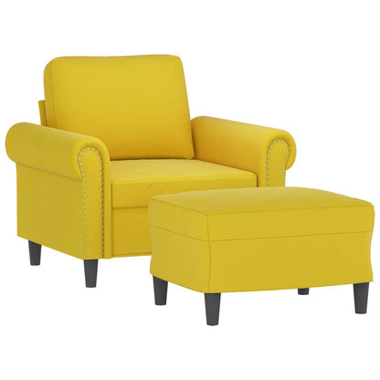 Sofastol Med Fodskammel 60 Cm Velour