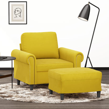 Sofastol Med Fodskammel 60 Cm Velour