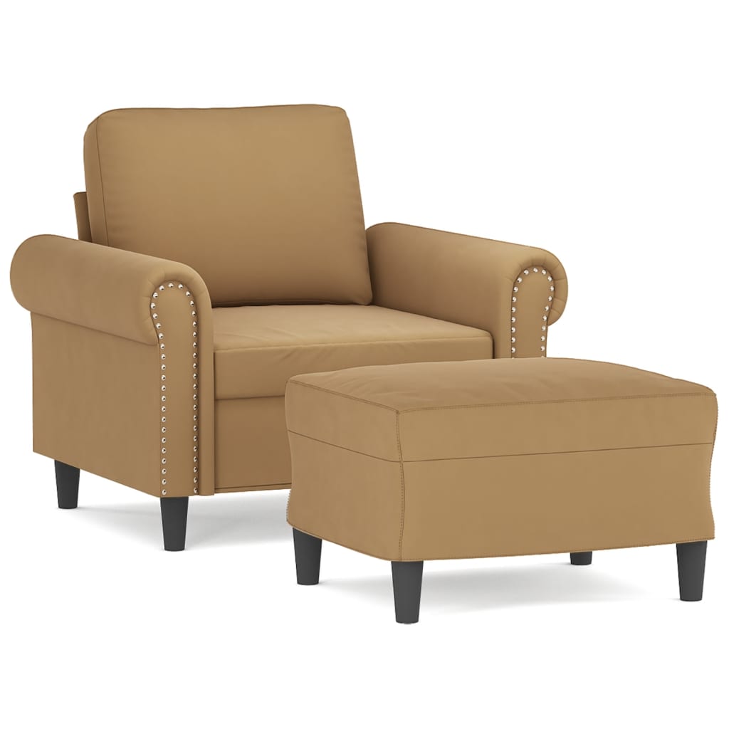 Sofastol Med Fodskammel 60 Cm Velour