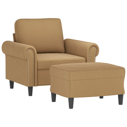 Sofastol Med Fodskammel 60 Cm Velour