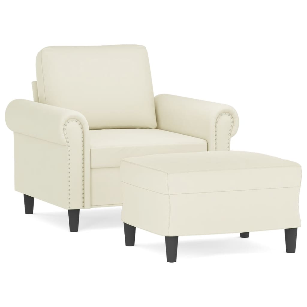 Sofastol Med Fodskammel 60 Cm Velour