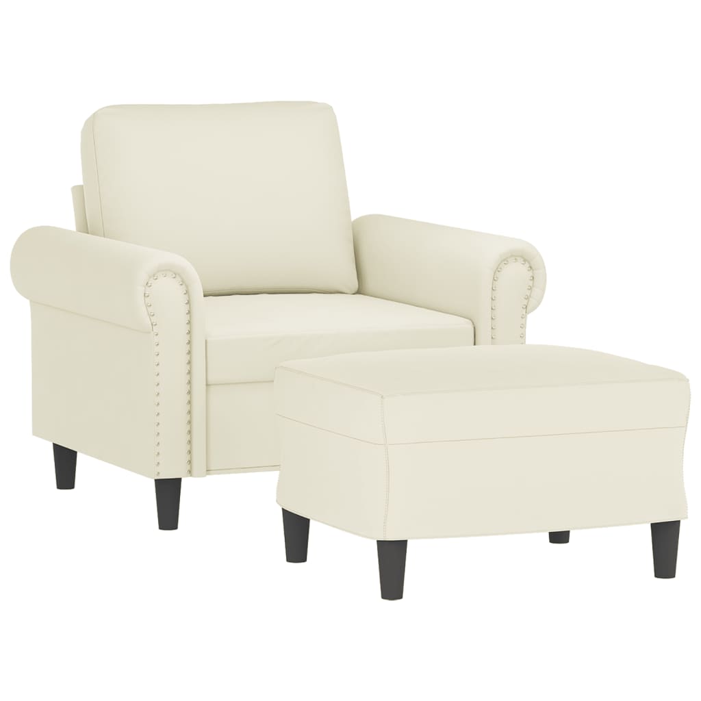 Sofastol Med Fodskammel 60 Cm Velour