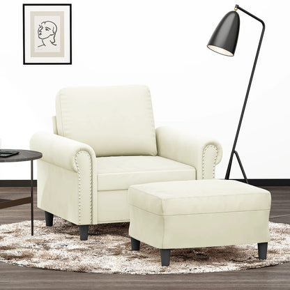 Sofastol Med Fodskammel 60 Cm Velour